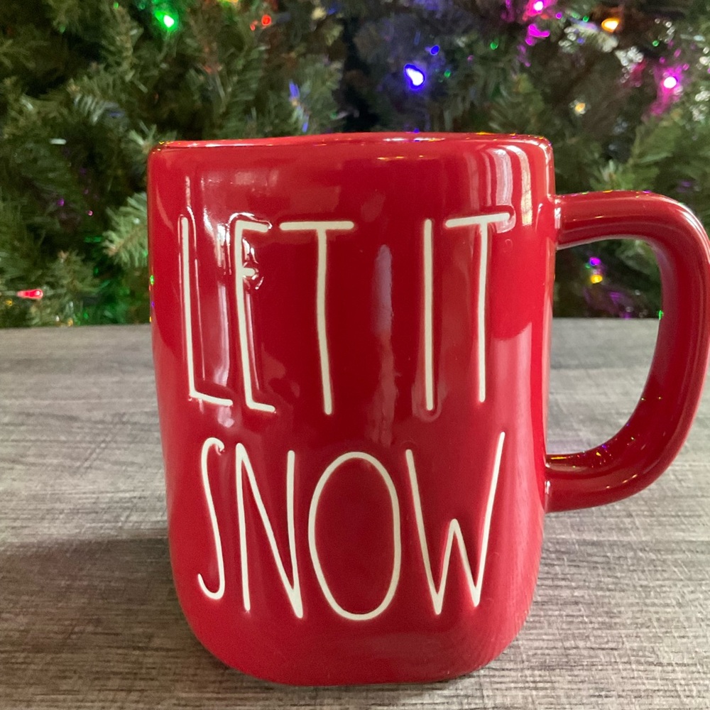 Rae Dunn Red LET IT SNOW Christmas Mug